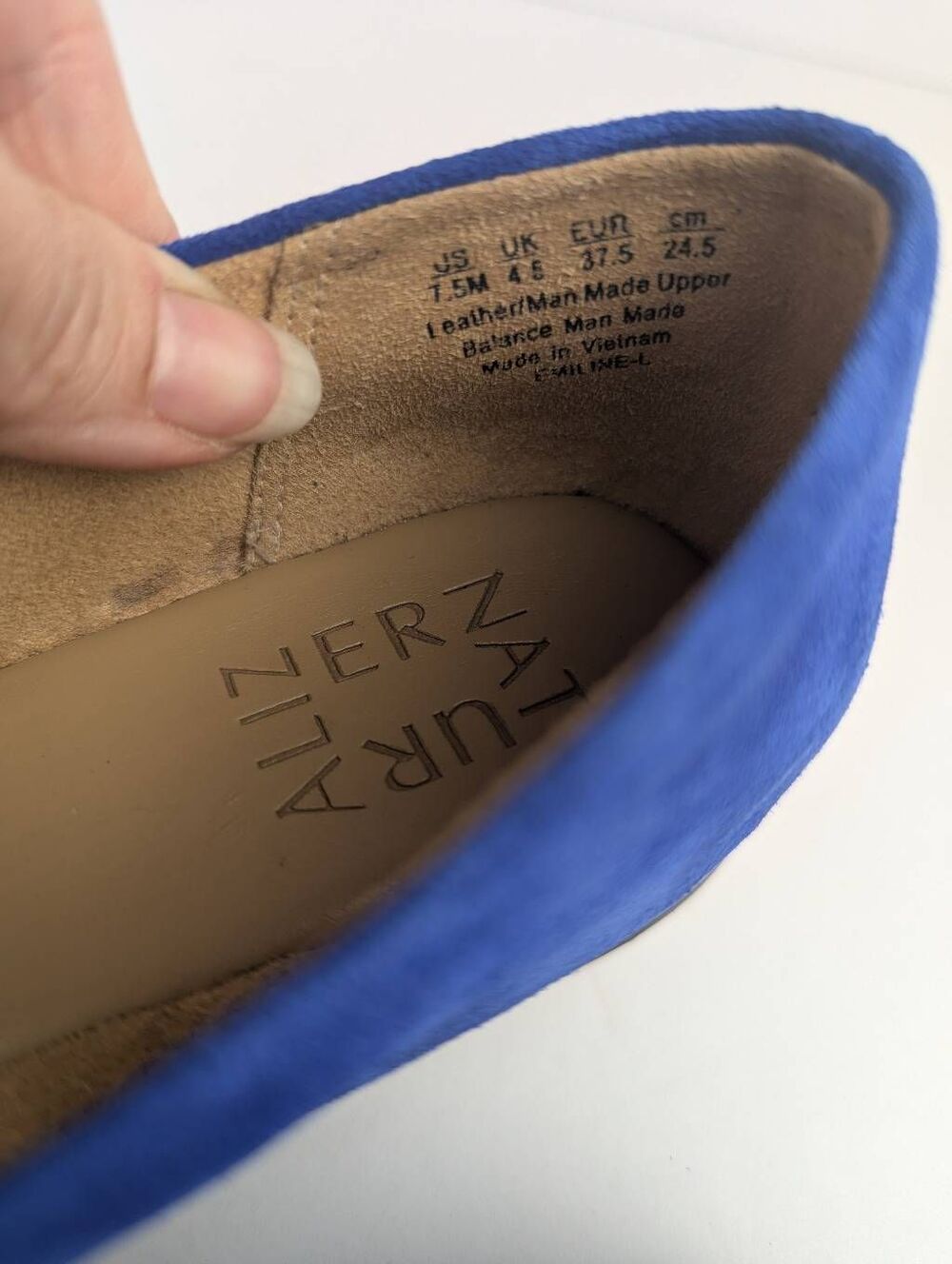 Naturalizer Emiline Cobalt blue suede metal bar horsebit loafers flats womens 7 - Picture 8 of 9